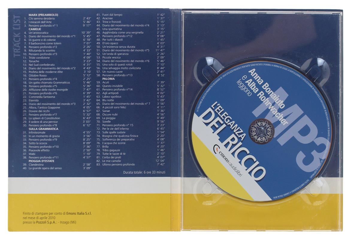 L' ELEGANZA DEL RICCIO: Versione ridotta letta da Anna Bonaiuto e Alba Rohrwacher - CD - MP3