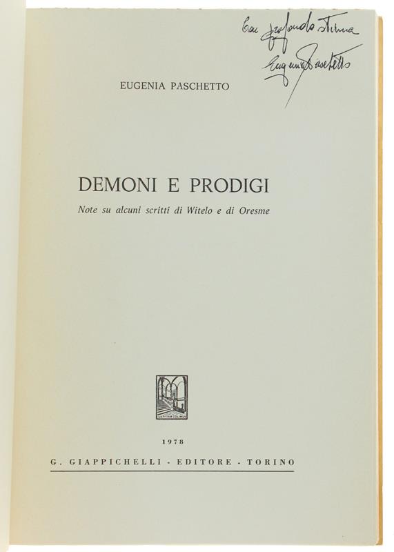 DEMONI E PRODIGI - note su alcuni scritti di Witelo e di Oresme