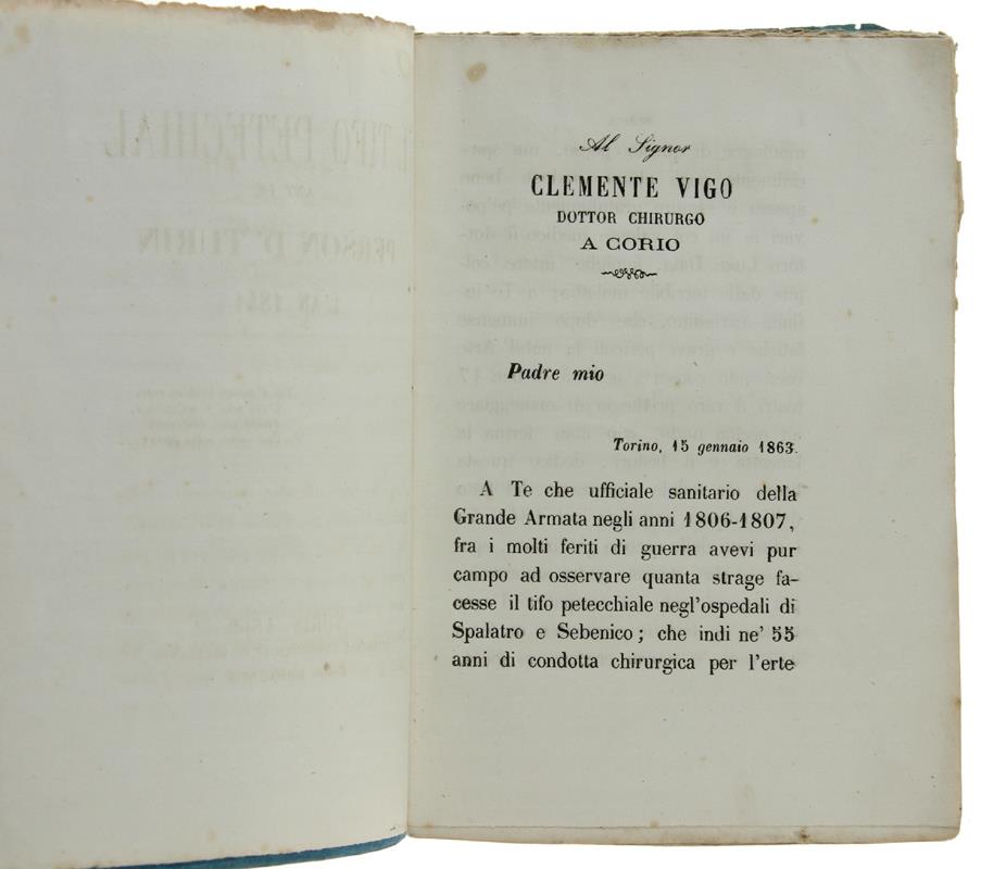 'L TIFO PETECHIAL ant le PERSON D' TURIN L'AN 1841