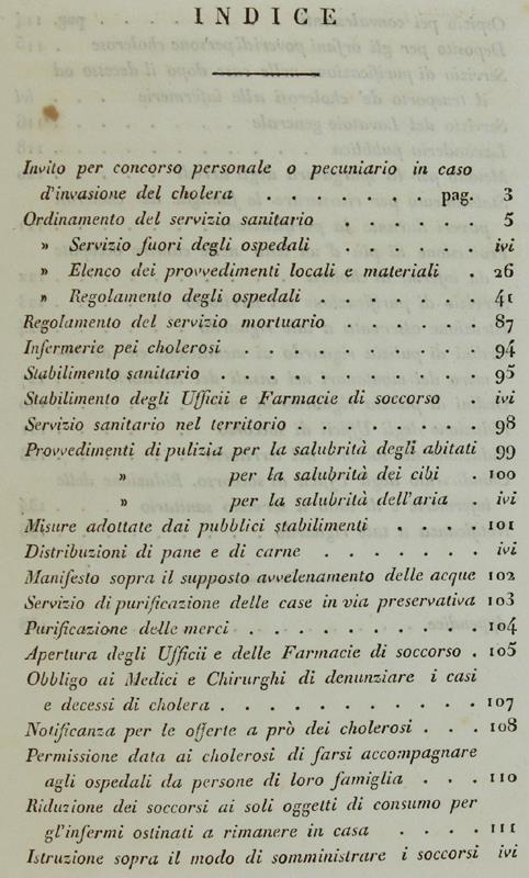 RACCOLTA DEI PRINCIPALI PROVVEDIMENTI dati dalla Commissione sanitaria di Torino col concorso della civica amministrazione e dell'uffizio del vicariato in occasione del cholera asiatico ... dell'autunno 1835