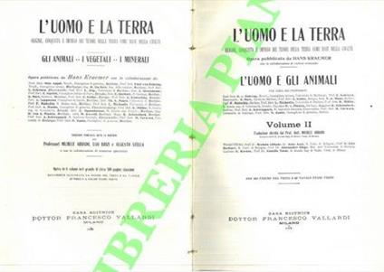 L' uomo e gli animali. - copertina