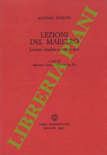 Lezioni del maestro - Antonio Pizzuto - copertina