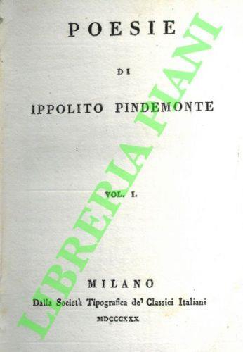 Poesie. Volume primo - Ippolito Pindemonte - copertina