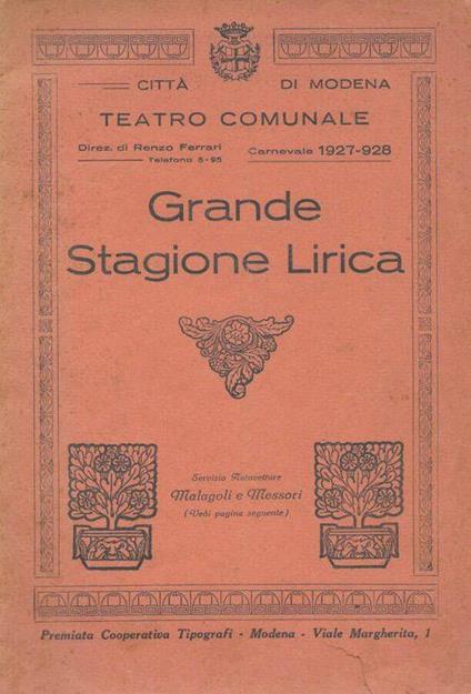 Grande Stagione Lirica - Renzo Ferrari - copertina