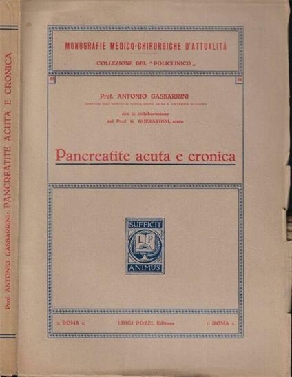 Pancreatite acuta e cronica - Antonio Gasbarrini - copertina