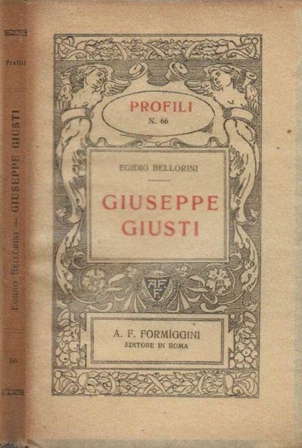 Giuseppe Giusti - Egidio Bellorini - copertina