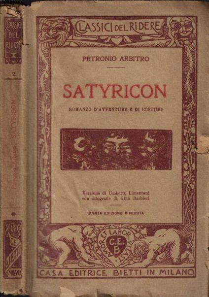 Satyricon - Arbitro Petronio - copertina