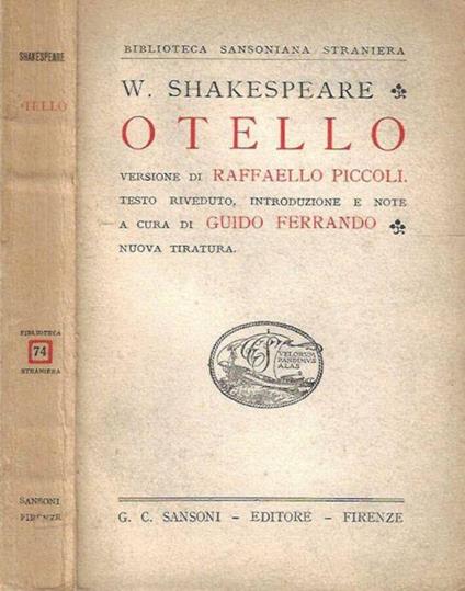 Otello - William Shakespeare - copertina