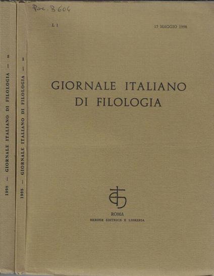 Giornale italiano di filologia anno 1998 N. 1, 2 - Nino Scivoletto - copertina