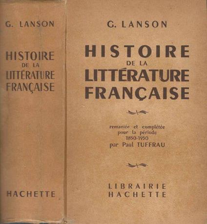 Histoire de la Littérature Française - Gustave Lanson - copertina