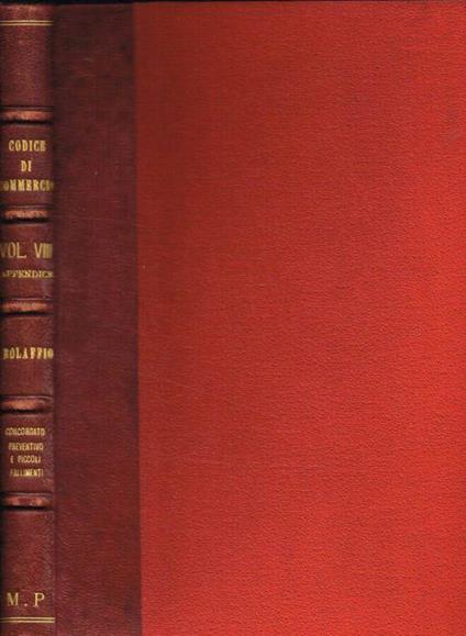 Il codice di commercio vol.VIII. Appendice - copertina