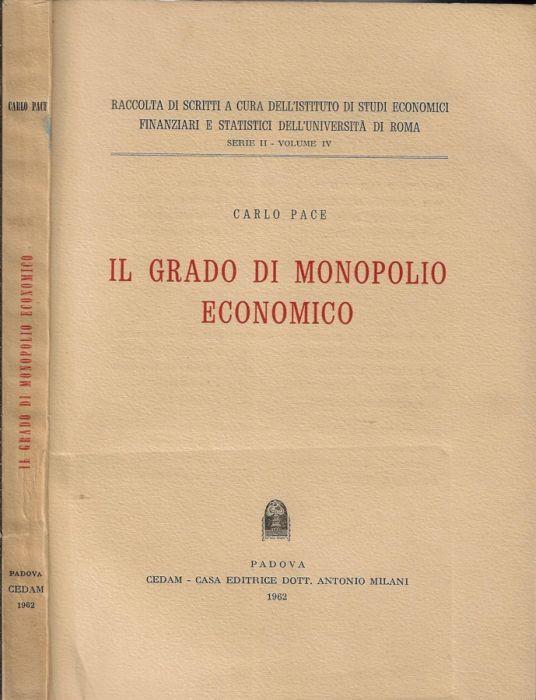 Il grado di monopolio economico - Carlo Pace - copertina