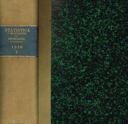 Statistica del commercio speciale di importazione e di esportazione, gennaio/aprile 1919 - copertina
