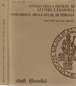 Annali della facoltà di lettere e filosofia Università degli studi di Perugia Volume XVIII nuova serie, 1980/1981
