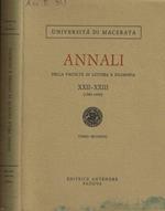 Università di Macerata. Annali della facoltà di lettere e filosofia XXII-XXIII 1989-1990, tomo II