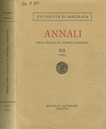 Università di Macerata. Annali della facoltà di lettere e filosofia XIX 1986