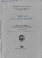 Quaderni di filologia moderna Vol. I