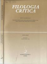 Filologia & critica anno XXXIV fascicolo I 2009