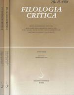 Filologia & critica anno XXXII fascicolo I, II 2007