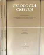 Filologia & critica anno XXXIV fascicolo II, III 2009