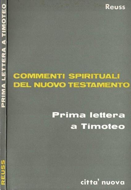 Prima lettera a Timoteo - Joseph Reuss - copertina