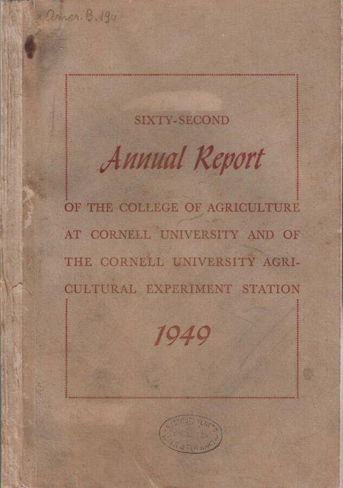 Sixty-Second Annual Report of the College of Agriculture at Cornell University and of the Cornell University Agricultural Experiment Station - copertina