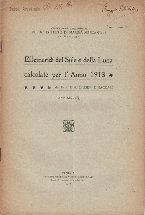Effemeridi del Sole e della Luna - copertina
