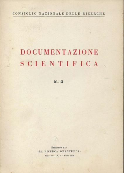Documentazione scientifica, n.3 - copertina