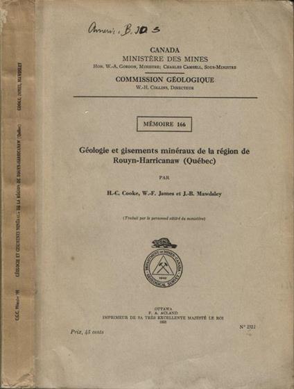 Géologie et Gisements minéraux de la région Rouyn-Harricanaw (Québec) - copertina