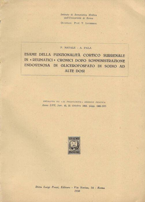 Esame della funzionalità cortico surrenale in "reumatici" cronici dopo somministrazione endovenosa di glicerofosfato di sodio ed alte dosi - copertina