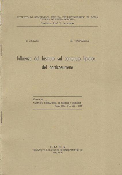 Influenza del bismuto sul contenuto lipidico del corticosurrene - copertina