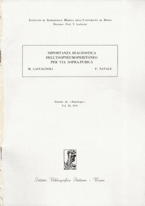 Importanza diagnostica dell'esopneumoperitoneo per via sopra-pubica - copertina