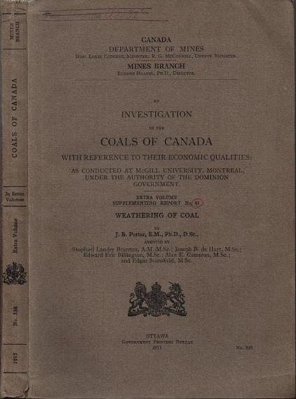 An Investigation of the Coals of Canada - copertina