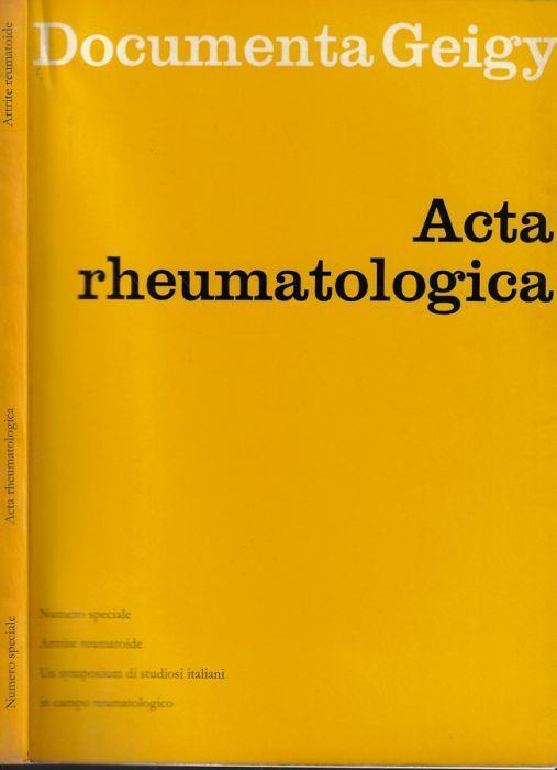Acta rheumatologica Numero speciale - copertina