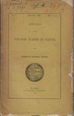 Annals of the New York Academy of Sciences, late Lyceum of Natural History Vol. V N. 1-2-3 december 1889