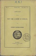 Annals of the New York Academy of Sciences, late Lyceum of Natural History Vol. V N. 1-2-3 february 1891