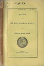 Annals of the New York Academy of Sciences, late Lyceum of natural History N. 2-3-4 1891
