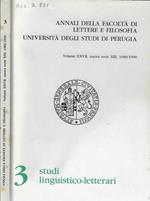 Annali della facoltà di lettere e filosofia Università degli studi di Perugia Volume XXVII, nuova serie XIII, 1989/1990