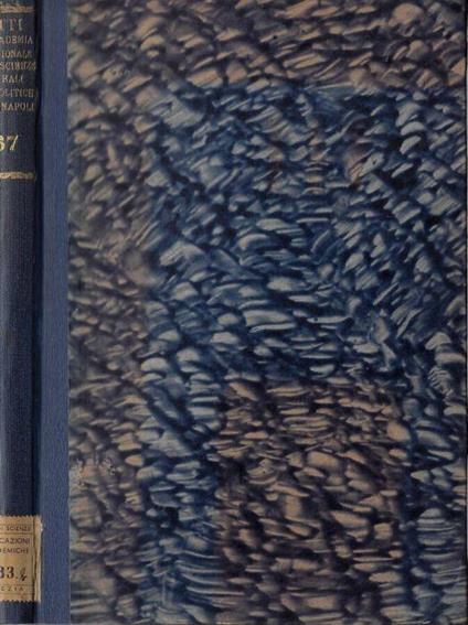 Atti dell'Accademia di Scienze Morali e Politiche in Napoli Volume LXVII (1956) - copertina