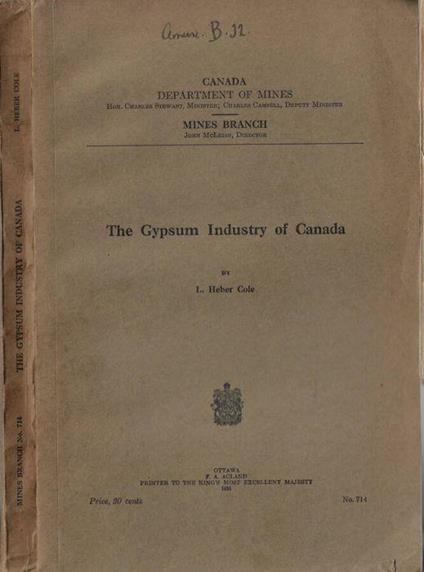 The gypsum industry of Canada - copertina