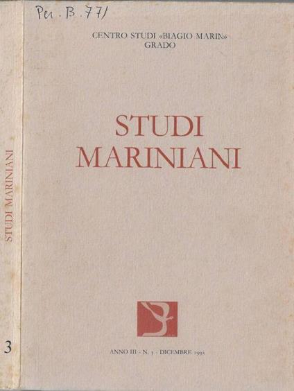 Studi mariniani anno III N. 3 - copertina