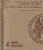 Annali della facoltà di lettere e filosofia Università degli studi di Perugia Volume XV 1977/1978 nuova serie I