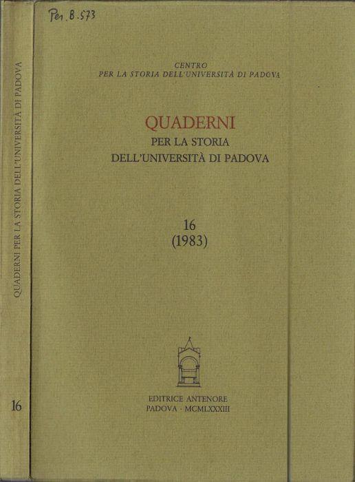 Quaderni per la storia dell'Università di Padova 16 (1983) - Lucia Rossetti - copertina
