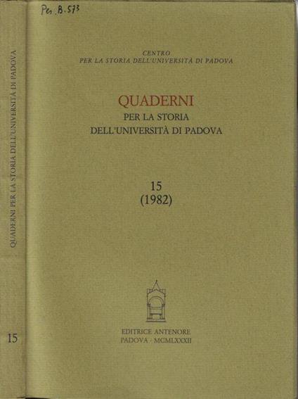 Quaderni per la storia dell'Università di Padova 15 (1982) - Lucia Rossetti - copertina