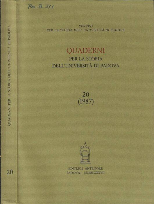 Quaderni per la storia dell'Università di Padova 20 (1987) - Lucia Rossetti - copertina