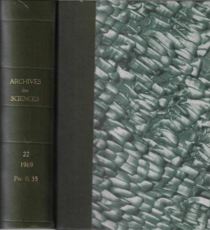 Archives des sciences volume 22 1969 - copertina