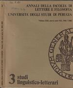 Annali della facoltà di lettere e filosofia Università degli studi di Perugia Volume XXII, nuova serie VIII, 1984/1985