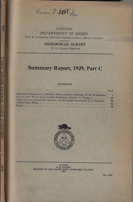 Summary Report, 1929, part C - copertina