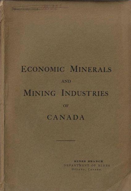 Economic minerals and mininf industries of Canada - copertina