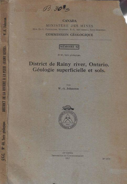 District de rainy river, Ontario. Géologie superficielle et sols - copertina